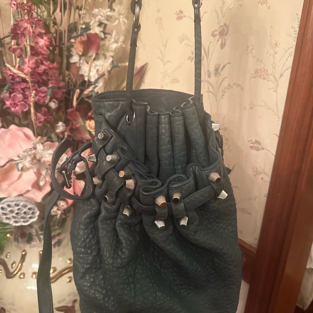 ✨SOLD Alexander Wang Green Leather Drawstring Bag
